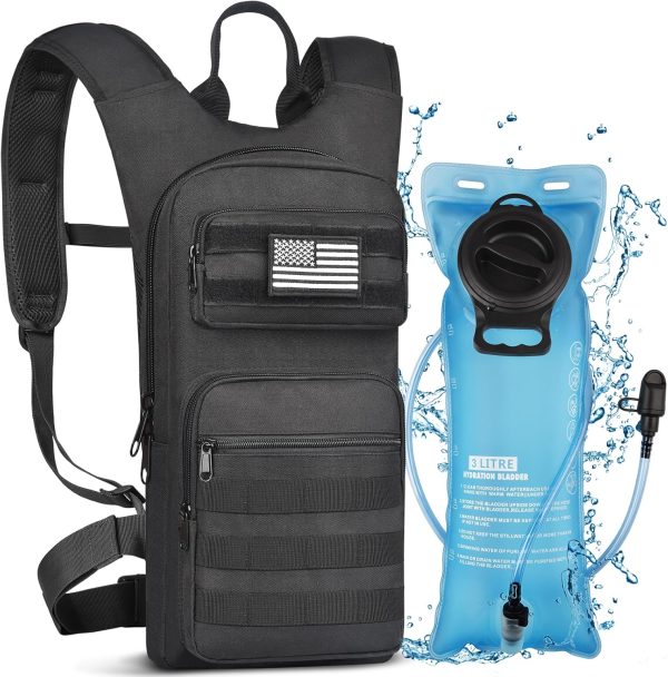 NOOLA Hydration Backpack with 3L TPU Water Bladder, Tactical Molle Water Backpack for Men Women, Hydration Pack for Hiking, Biking, Running and Climbing - Image 9